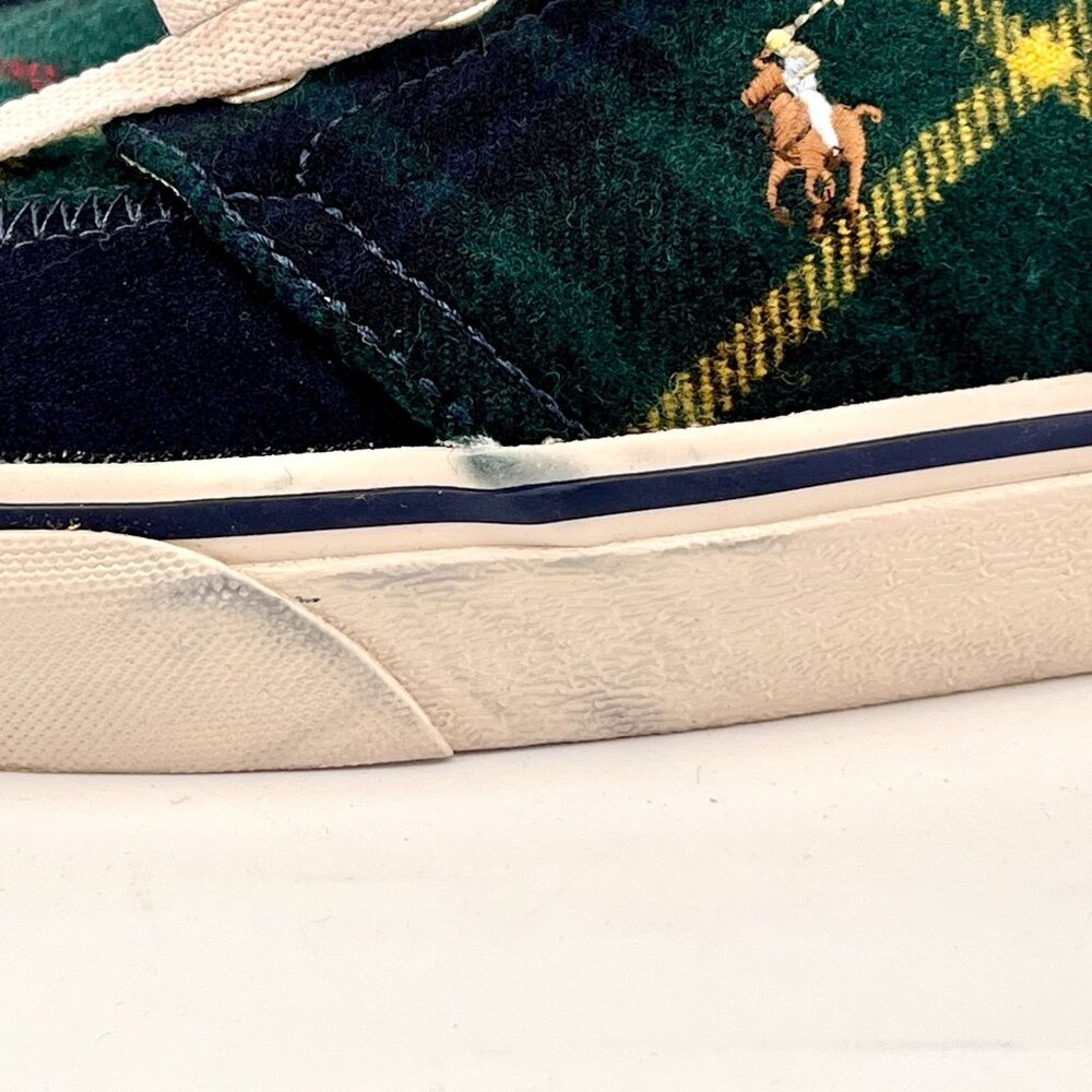 Polo Ralph Lauren Keaton Pony Sneaker Size 11 Chambray Herringbone Shoes - Picture 6 of 14